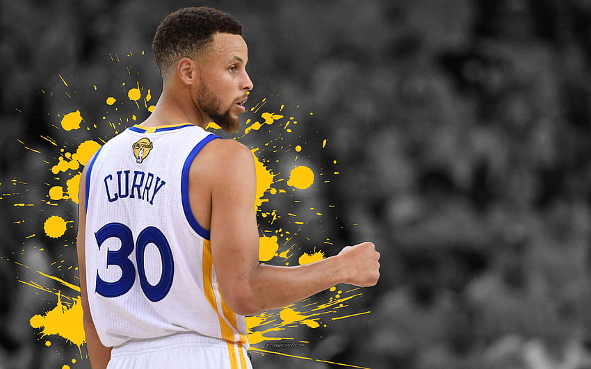 Stephen Curry, koszykarze, NBA, Golden State Warriors, grunge, koszykówka, grafika z rozdzielczością 3840x2400. Wysoka jakość, gracze NBA Tapeta HD