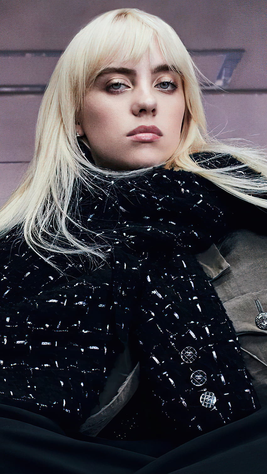 Billie Eilish In Black Dress Vogue hoot Ultra Mobile, billie eillish 2022 HD phone wallpaper