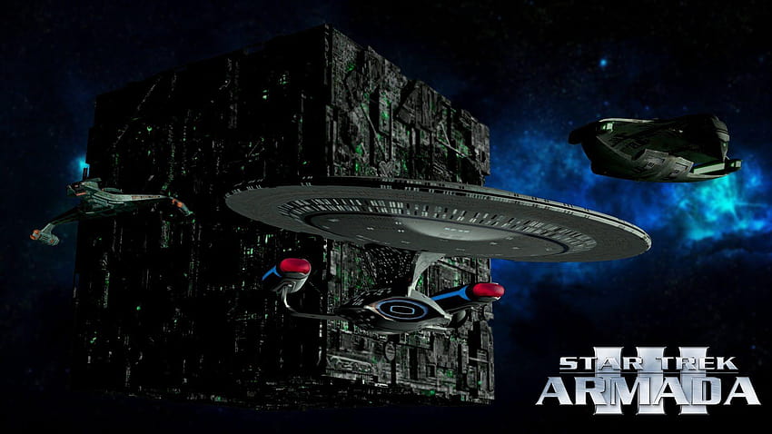 Да играем Star Trek Armada III Mod, Star Trek borg cube HD тапет