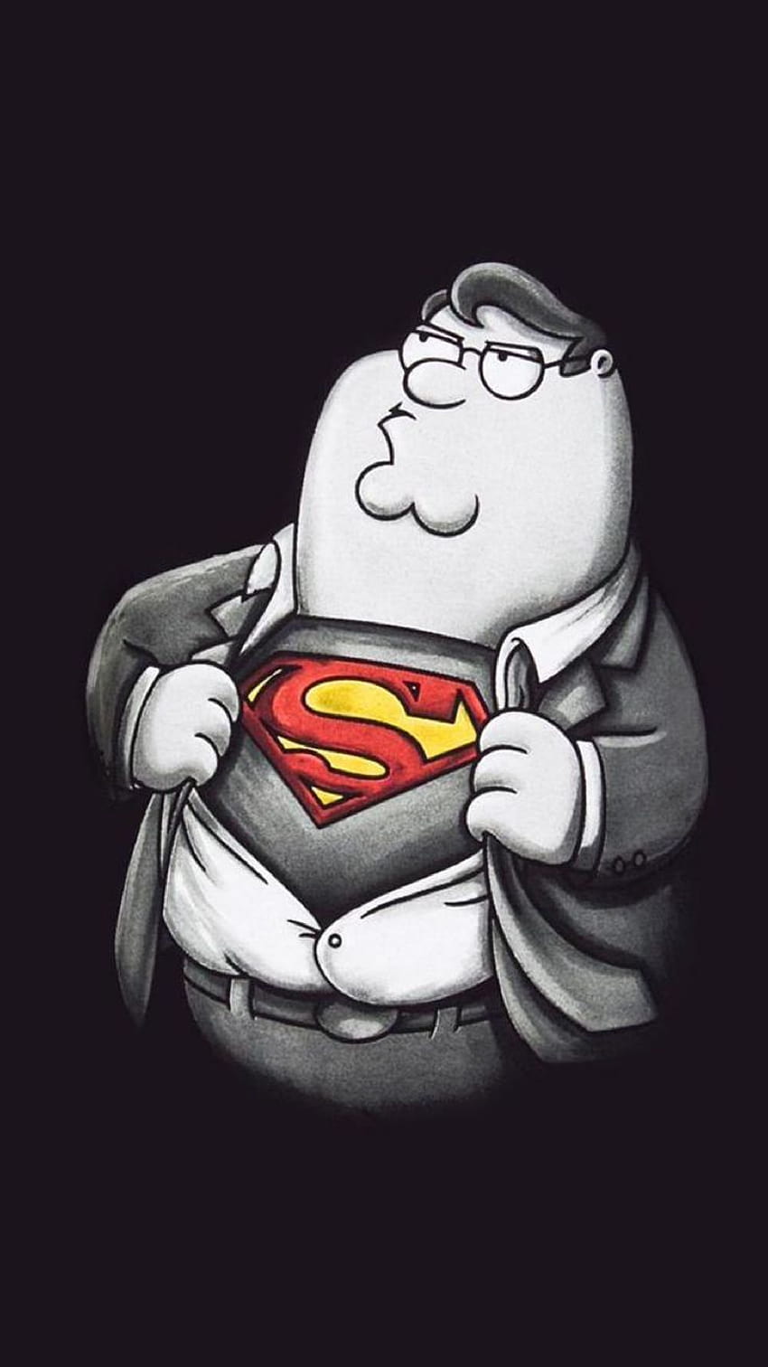 Superman viene en todos los tamaños, padre de familia peter fondo de pantalla del teléfono