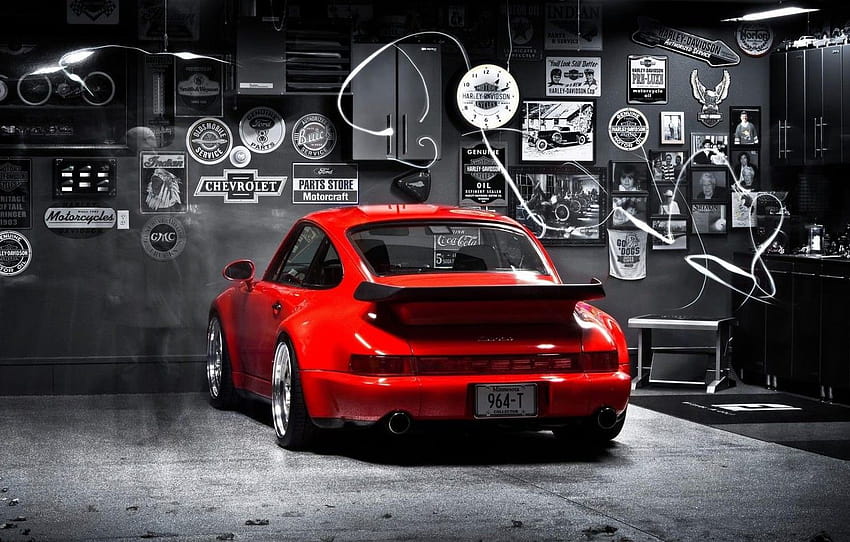 911 turbo kırmızı porsche 964 için HD duvar kağıdı