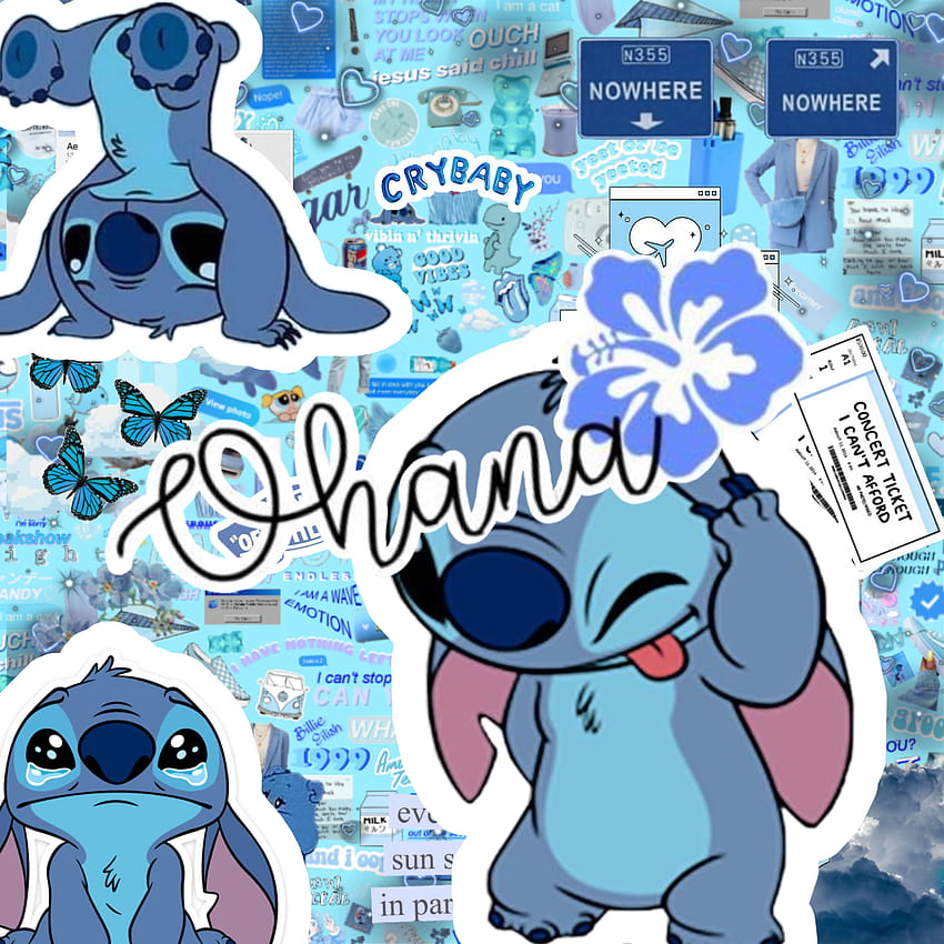 stitch ohana e hashtag simili, stitch collage Sfondo del telefono HD