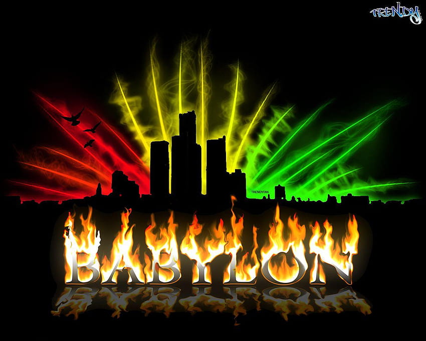 Reggae : Burning Babylon, logo reggae Fond d'écran HD