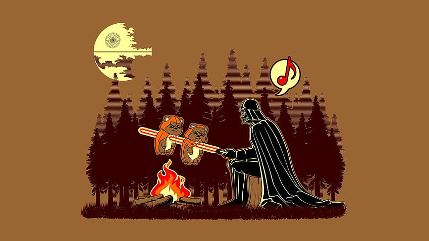 Roasted Ewoks an essential part of any Sith's camping trip, cute ewok HD wallpaper