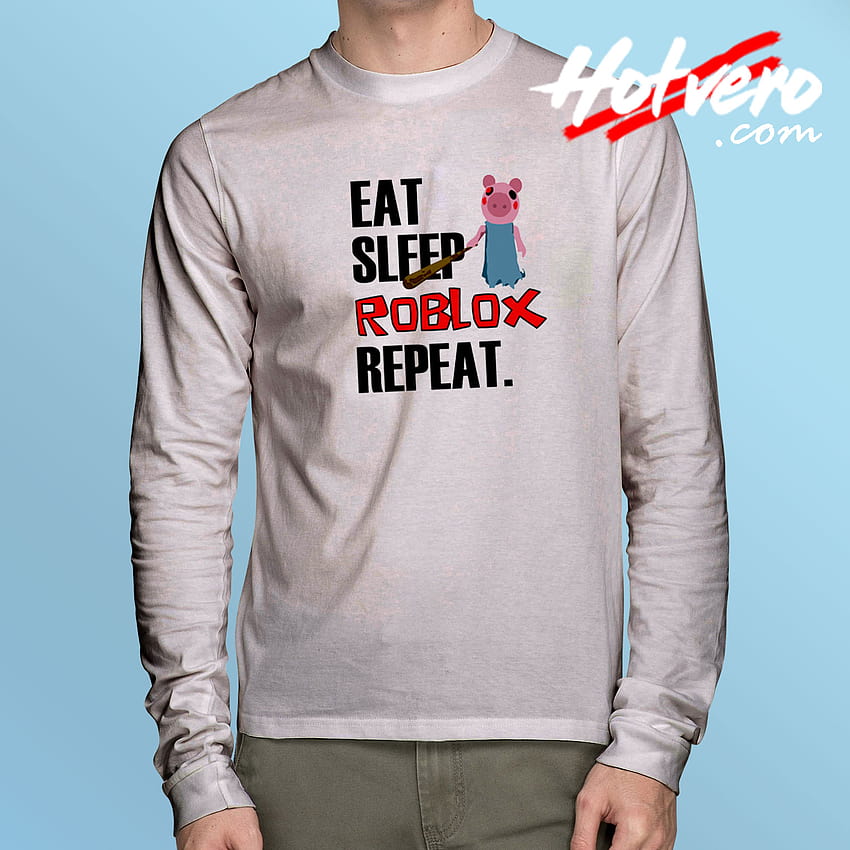 Eat Sleep Roblox Repeat ロングスリーブ Tシャツ HD電話の壁紙