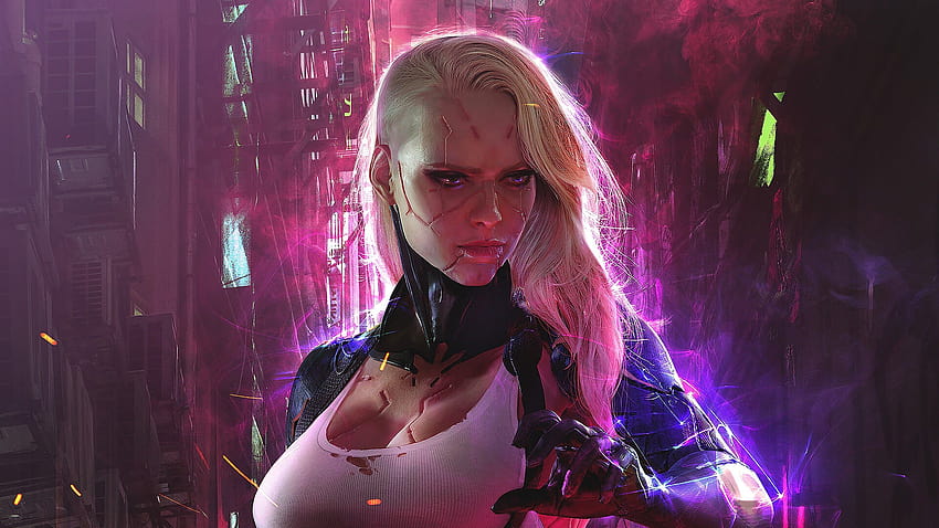 Cyberpunk, Chica, Sci, ciberpunk game girl fondo de pantalla