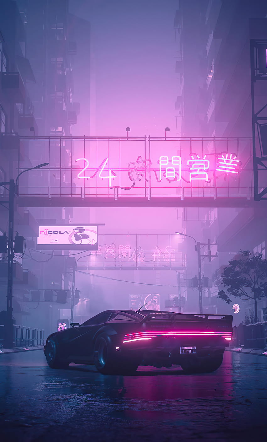 1280x2120 Quadra Turbo Neon Cyberpunk 2077 iPhone , Backgrounds, and