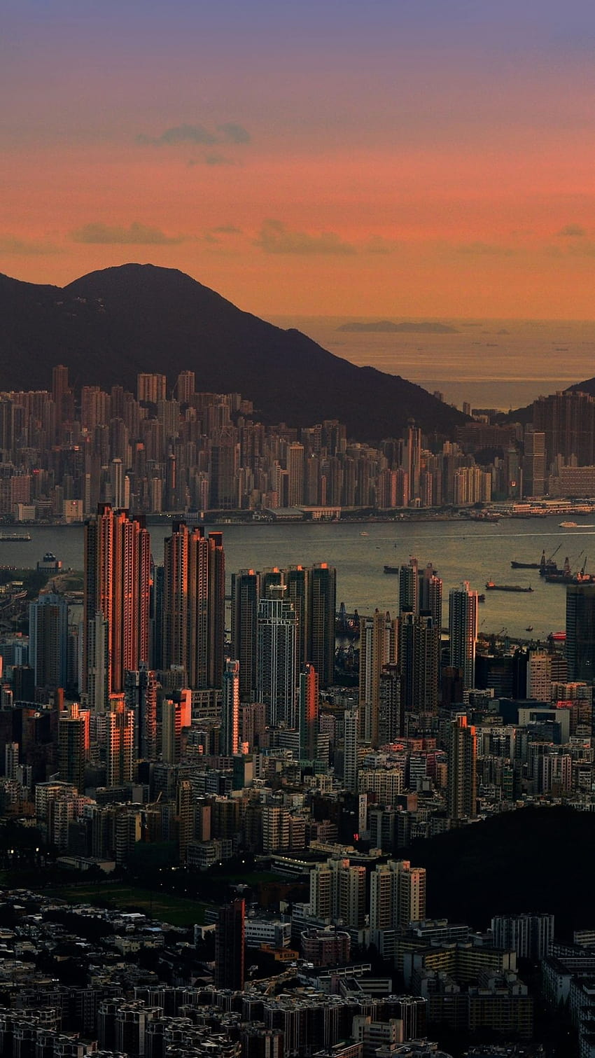 Hong Kong Iphone Backgrounds, hong kong city sunset HD phone wallpaper