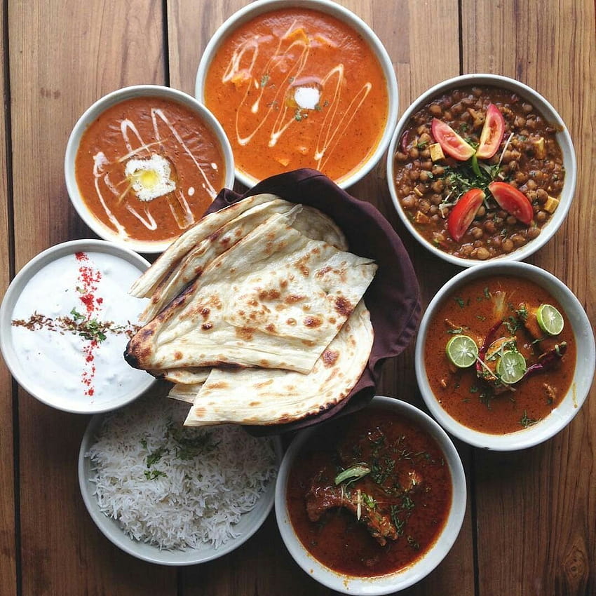 Deliciosa comida thali do norte da Índia, comida do norte da Índia Papel de parede de celular HD