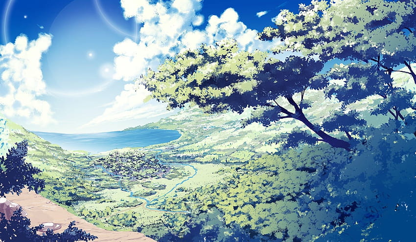 Summer Anime Nature anime nature summer HD wallpaper  Pxfuel