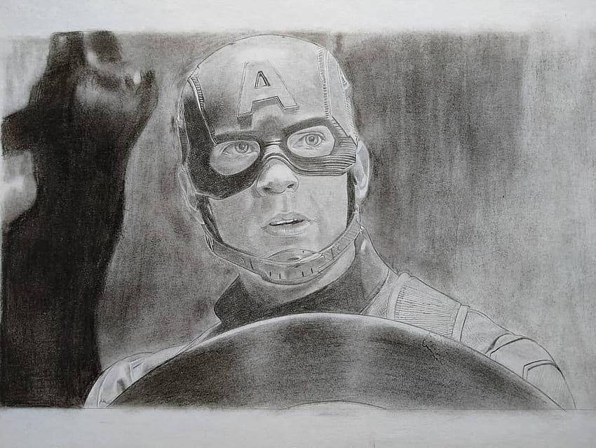 Captain America Drawing, Pencil, Sketch, Colorful, Realistic Art HD wallpaper