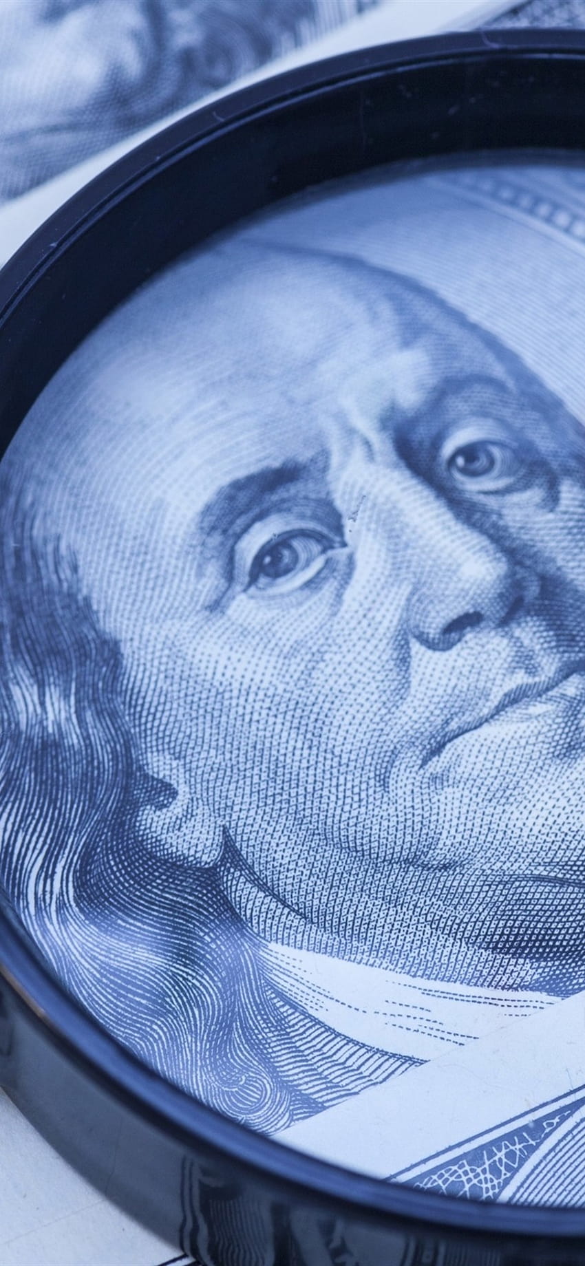 Dollar, Lupe, Geld 1080x1920 iPhone 8/7/6/6S Plus, Hintergrund, blaues Geld HD-Handy-Hintergrundbild