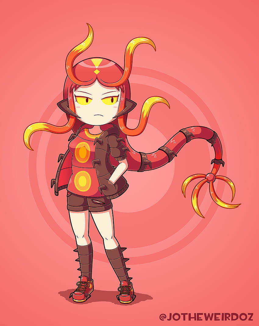 Centiskorch Gijinka by JoTheWeirdo on Newgrounds HD phone wallpaper