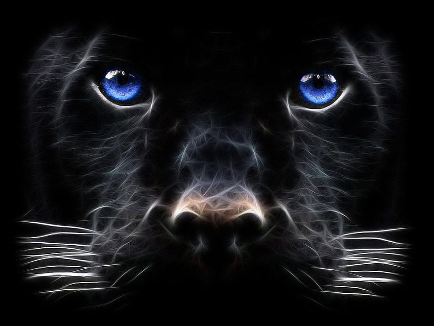 Black Panther Big Cat Digital Art, walka czarnej pantery Tapeta HD