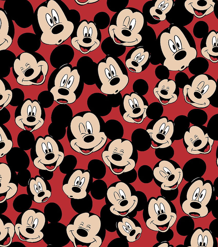 Disney Mickey Mouse Fleece Fabric 59'' Tossed Mickey Heads, mickey mouse head HD phone wallpaper