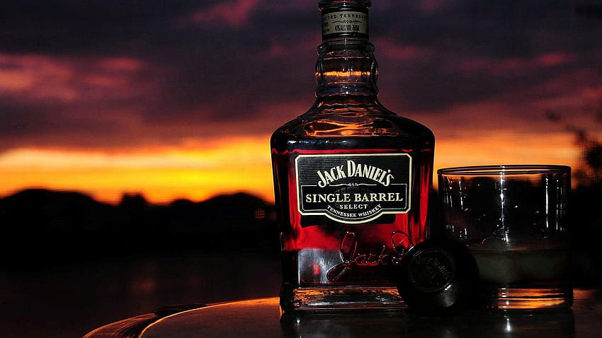 Jack daniels, whisky, bicchiere, bevanda, alcool, bottiglia per bevande Sfondo HD
