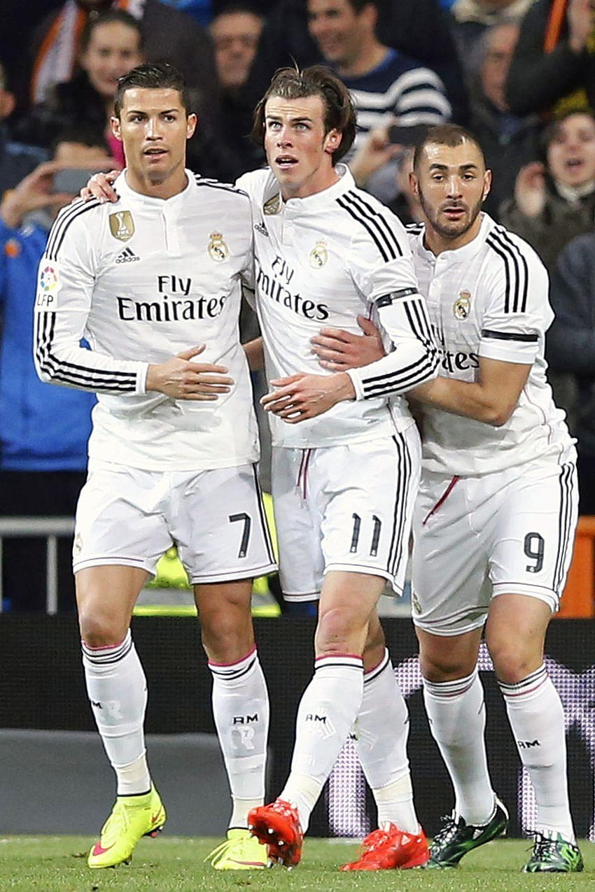 Cristiano Ronaldo wypada z prasy Ligi Mistrzów w Madrycie, Gareth Bale i Cristiano Ronaldo Tapeta na telefon HD
