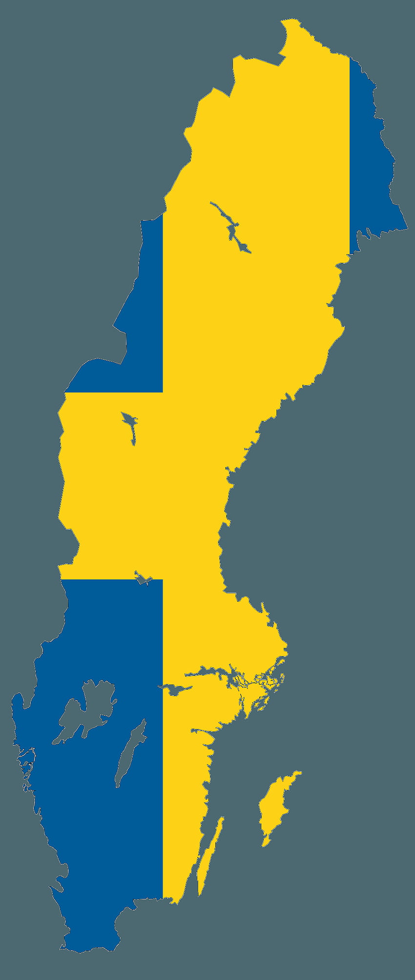 Mapa flagi Szwecji, flaga Tapeta na telefon HD