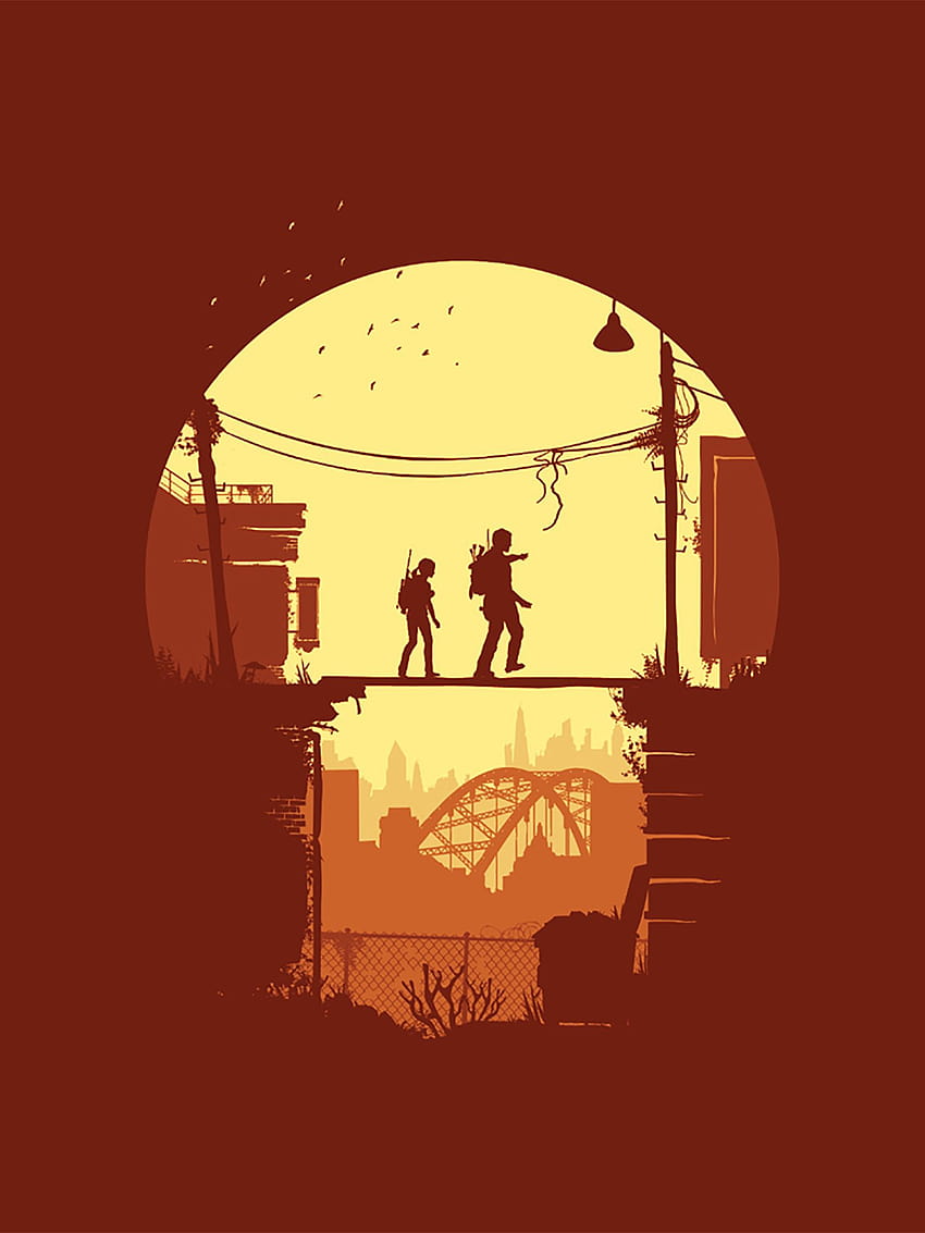 1620 x 2160 Joel und Ellie The Last Of Us Minimal 1620 x 2160, minimalistisch der Letzte von uns HD-Handy-Hintergrundbild