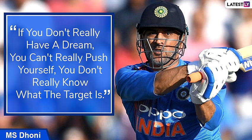 MS Dhoni cytuje z: Mocnymi wypowiedziami zdobywcy Pucharu Świata indyjskiego kapitana o sukcesie i życiu z okazji jego 39. urodzin, cytaty Tapeta HD