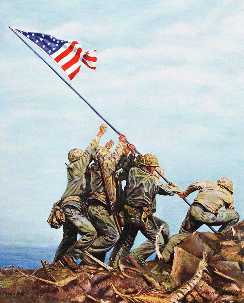 Bandeira de Iwo Jima, bandeira de Iwo Jima Papel de parede de celular HD