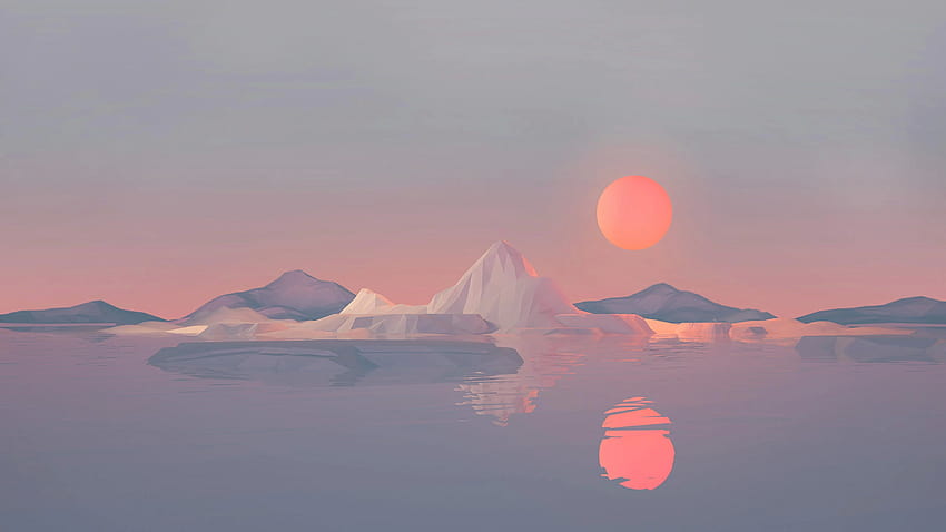 Iceberg Minimalist , Artist HD wallpaper