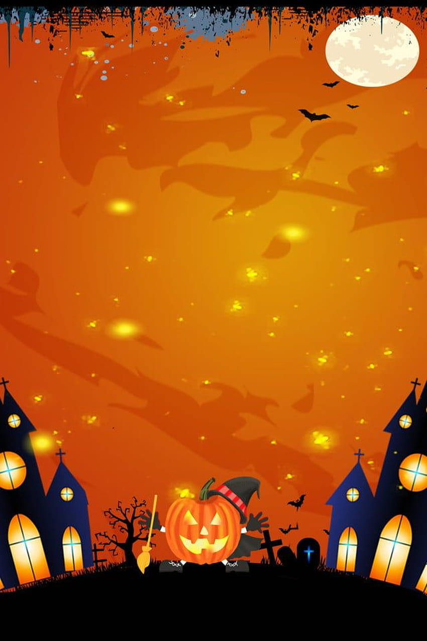 Horror-Halloween-Kürbis-Hintergrund, Karnevalsnacht, Horror-Poster, Halloween-Display-Ständer-Hintergründe für Halloween-Kürbisse süß HD-Handy-Hintergrundbild