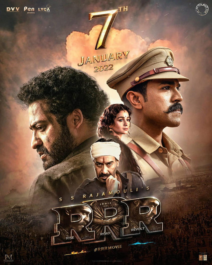 RRR, plakat filmu Bollywood 2022 Tapeta na telefon HD