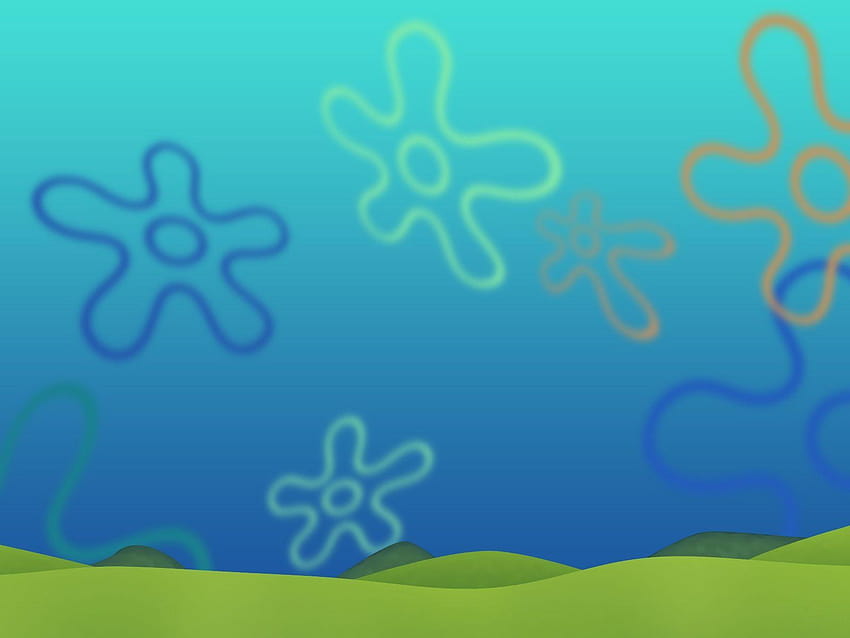 Jelly fish fields, spongebob flower sky background HD wallpaper