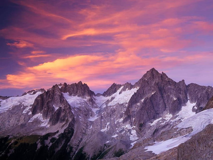 Fabulous Clouds Over Eldorado Peak at Sunset North Cascades, north cascades national park HD wallpaper