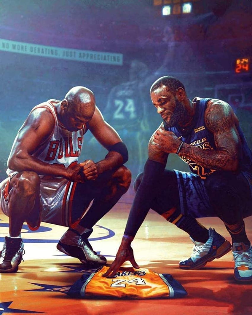 Kobe Bryant Lebron James Michael Jordan Poster NBA Legenda Cetak Seni Dekorasi Dinding Semua Bintang Tribute Fan Memorabilia Hadiah untuk Penggemar Olahraga Bola Basket 18''×24'': Poster & Cetakan wallpaper ponsel HD