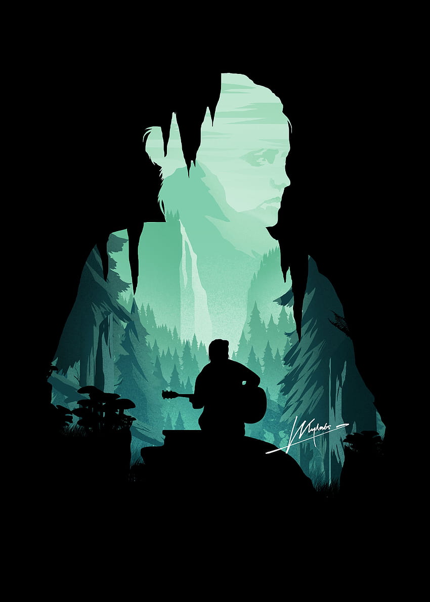 Ellie The Last of Us 2 minimalistischer Posterdruck, für 2 iPhone HD-Handy-Hintergrundbild