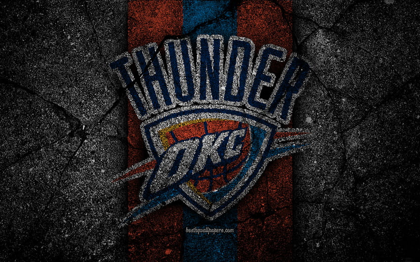 Oklahoma City Thunder, NBA, logo, nero, okc nero Sfondo HD