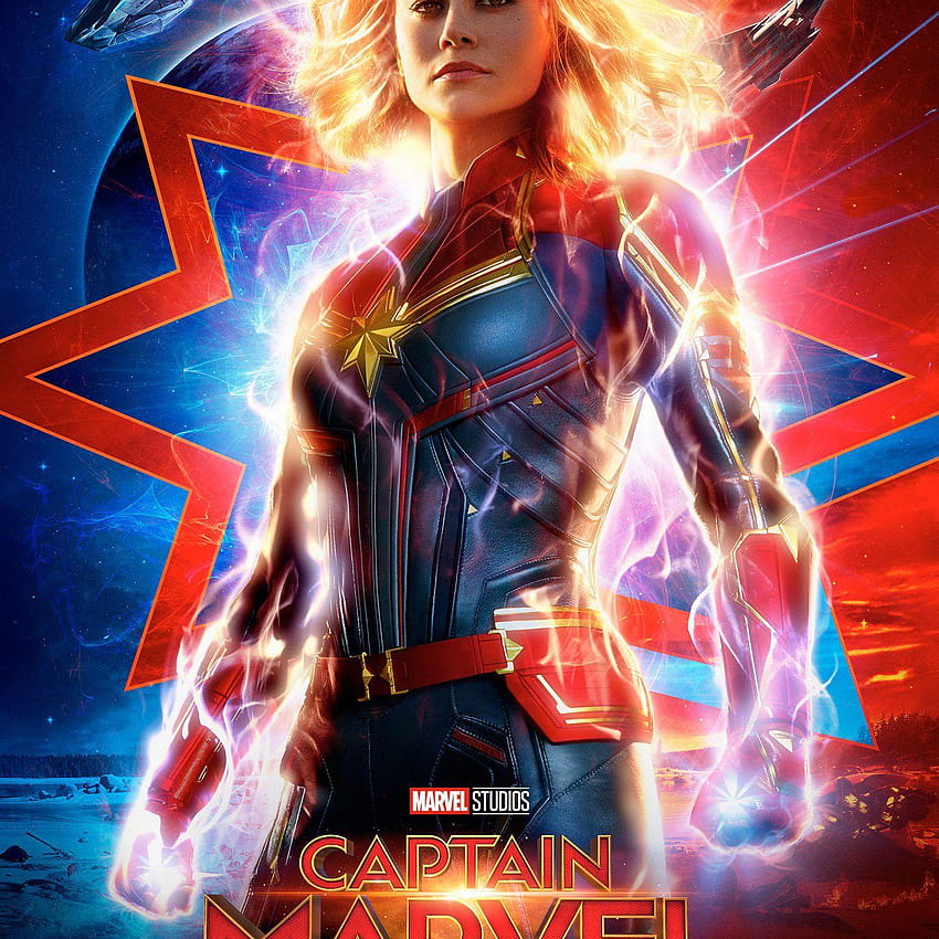 A origem, os poderes e a história em quadrinhos da Capitã Marvel, explicada por super-homem e capitã marvel Papel de parede de celular HD