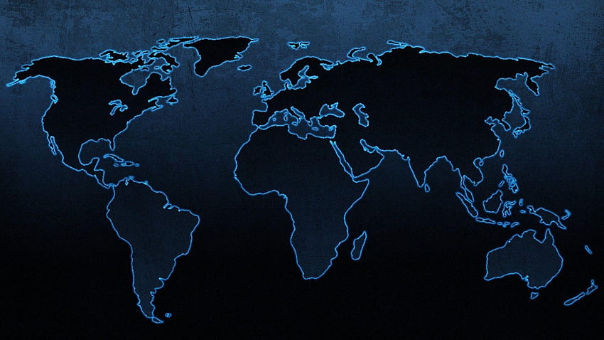 Mappa del mondo Best Of World Map, mappa del mondo nera Sfondo HD