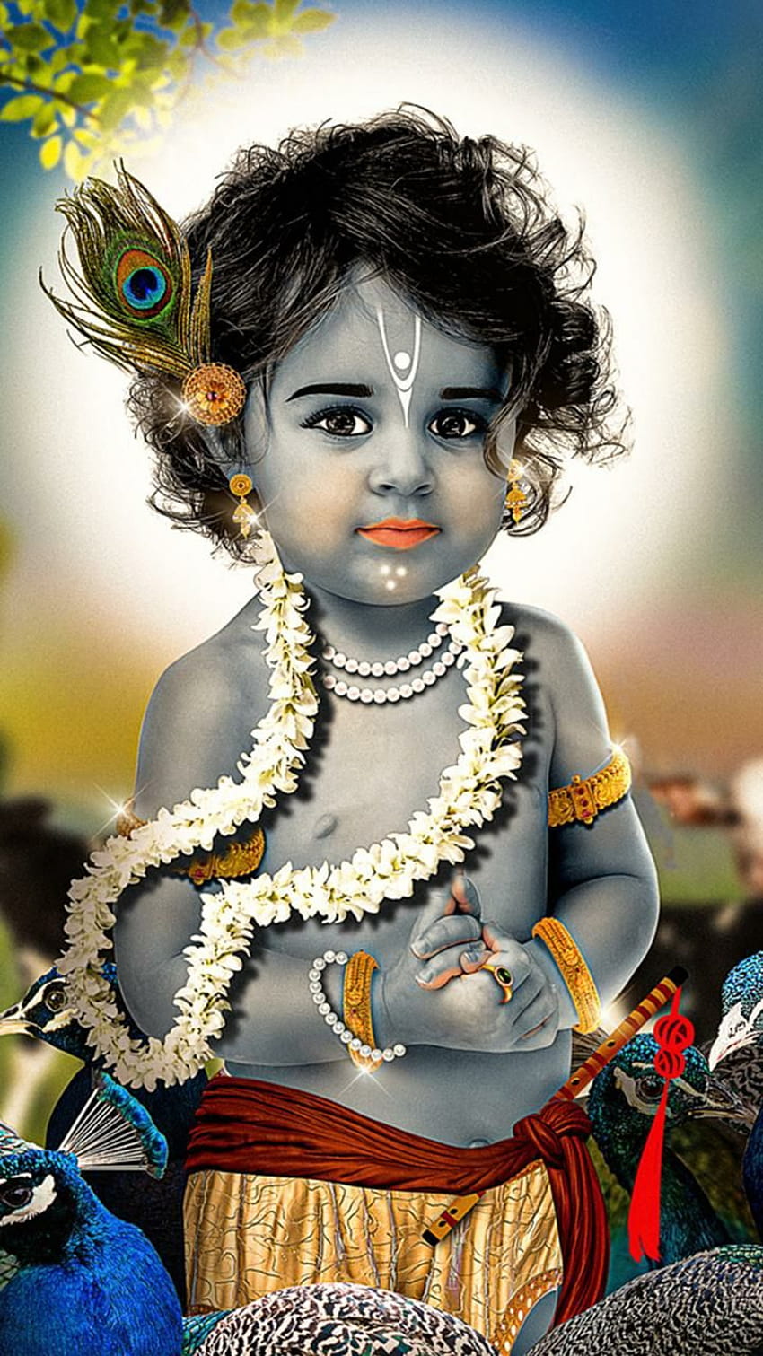 Tła Lord Krishna na smartfony z systemem Android i iOS., Lord of Krishna Tapeta na telefon HD