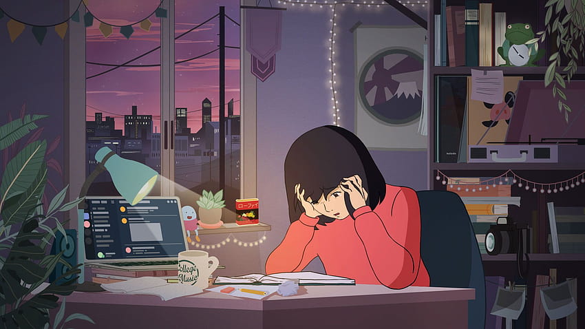 Neden 'Study Girl', Sonsuz Döngü Videosunun Anime Yıldızı, Gitti, lofi anime kızı HD duvar kağıdı