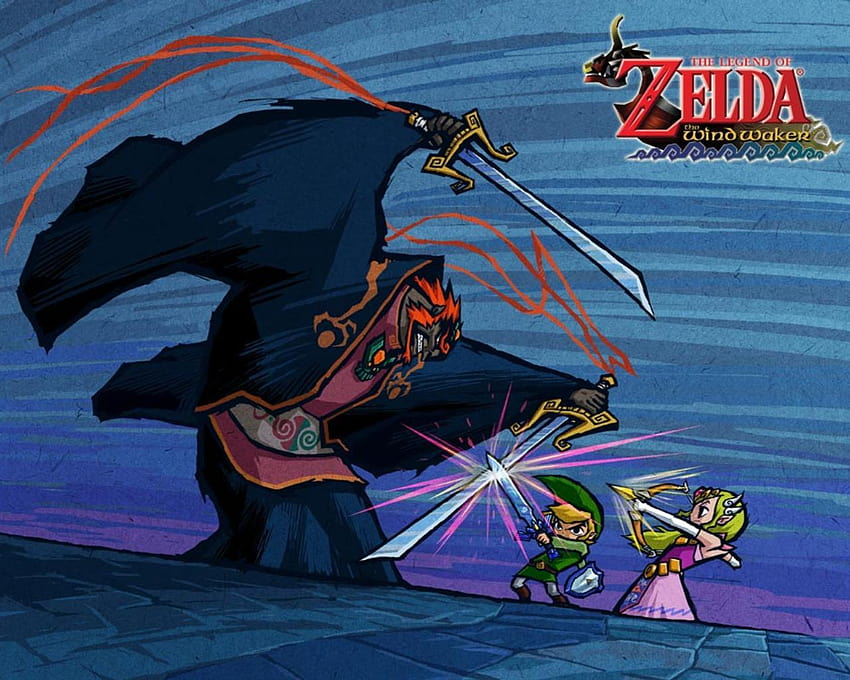 Link and Zelda vs Ganondorf at ist, wind waker tetra the pirate HD wallpaper