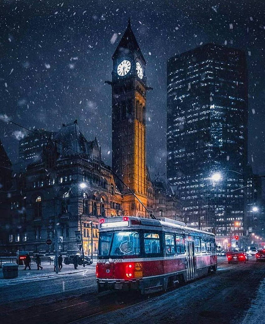 Toronto Ontario by iLeemon, 토론토 겨울 HD 전화 배경 화면