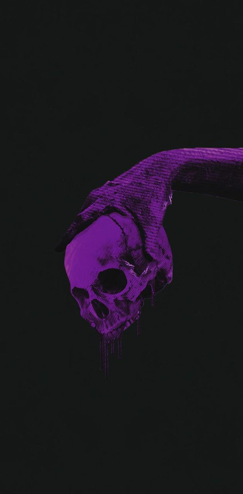 Fioletowa ręka z czaszką autorstwa Supersadist, fioletowy szkielet Tapeta na telefon HD
