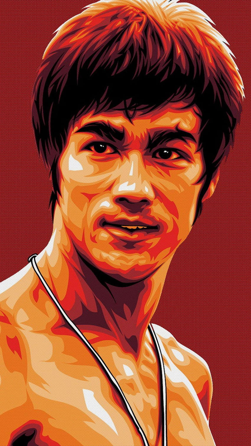 Backgrounds Bruce Lee Martial Arts Fighter Red Painting, bruce lee mobile HD phone wallpaper