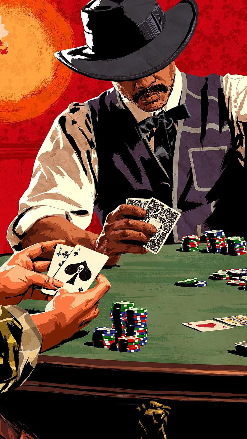 Red Dead Redemption 2 Poker, fichas de póquer fondo de pantalla del teléfono