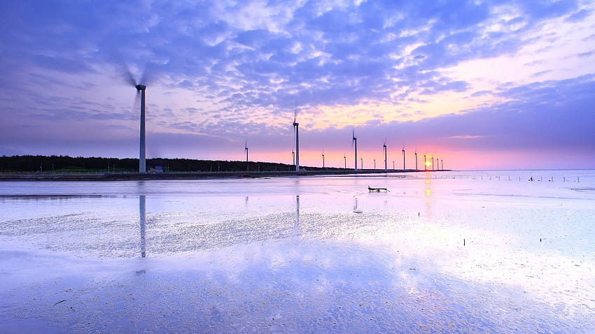 Turbines Tag : Wind Turbines Windmills Power Clean Green, wind power HD wallpaper