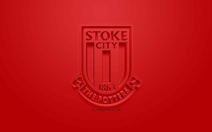 Stoke City FC, creative 3D logo, red, stoke city computer HD wallpaper