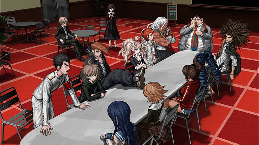 Discussion at the table. from Danganronpa: Trigger Happy HD wallpaper