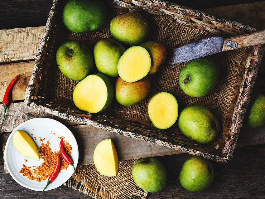 Vorteile von roher Mango, grüne Mango HD-Hintergrundbild