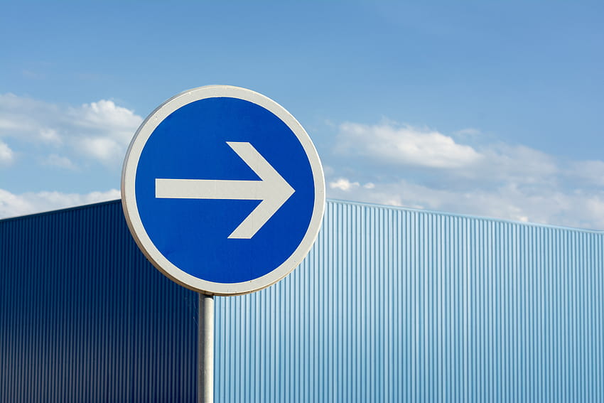 Blue Road Sign With Arrow · Stock, street sign HD wallpaper