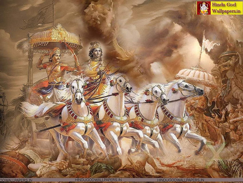 Shri Krishna und Arjun HD-Hintergrundbild