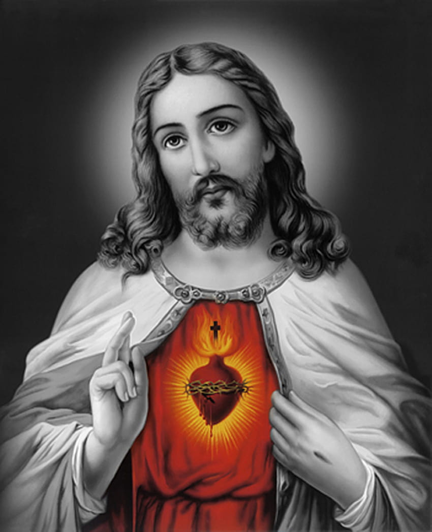 Sacred Heart Of Jesus opublikowane przez Samantha Sellers Tapeta na telefon HD