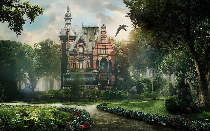 Hermosa Fantasy Deam Home, casa de fantasía fondo de pantalla